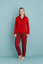 Kadın Ekose Pijama Takımı - Görsel 2