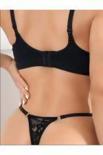 Arias Closet Siyah Bacak Bantlı Dantelli Fantezi String Tanga - Görsel 2